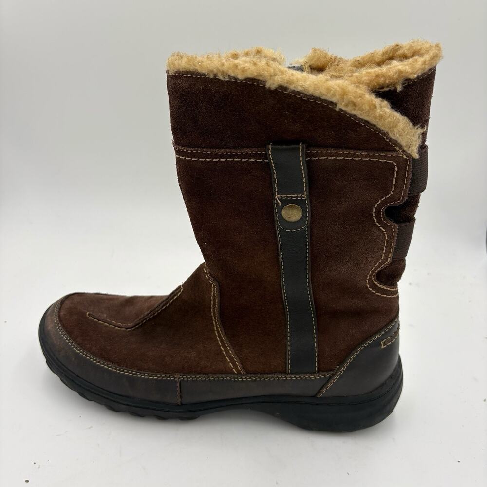Clarks Andes Fortune Women’s 8.5 Brown Suede Faux Fur Winter Boots 63059